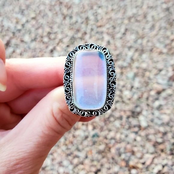 New Dichroic Glass 925 Silver Ring - Picture 5 of 14